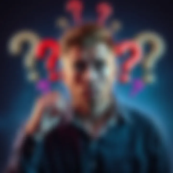 A person looking puzzled with question marks around them, symbolizing confusion and the need for clarity.