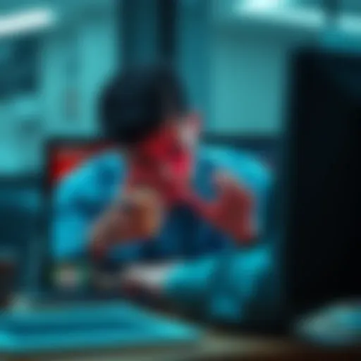A worried person looking at two mysterious items on their computer screen related to Uniswap transactions