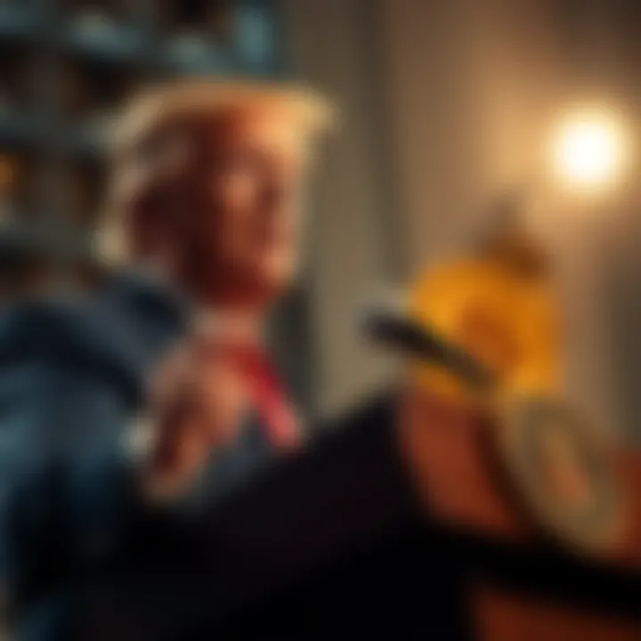 US Treasury Secretary Bessent at a podium announcing no Bitcoin purchases by the government.