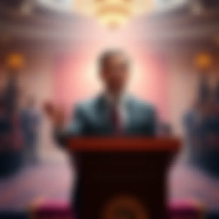 US Treasury Secretary Bessent at a podium announcing no Bitcoin purchase plans