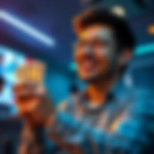 A relieved person smiling and holding cash after successfully withdrawing funds from Gemini