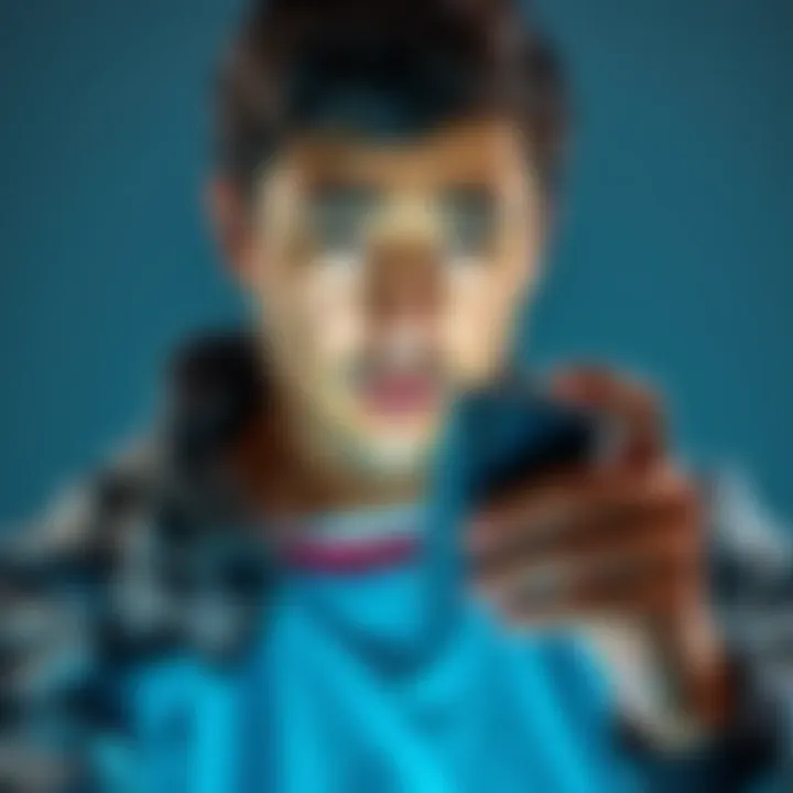 A person looking frustrated while holding an iPhone showing laggy interface