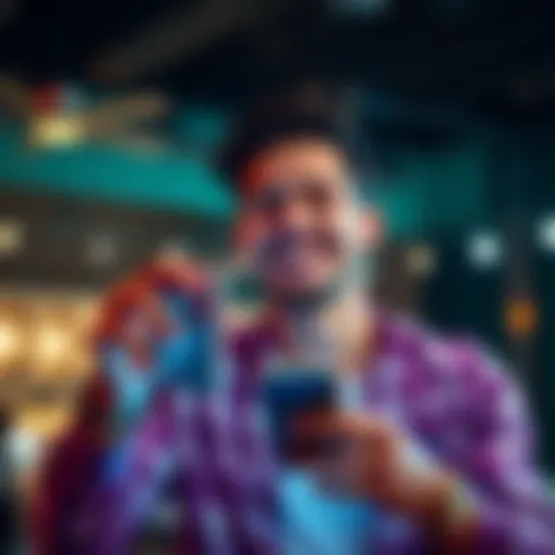 A person smiling while holding a new digital device, showing relief and excitement after changing from Ledger.
