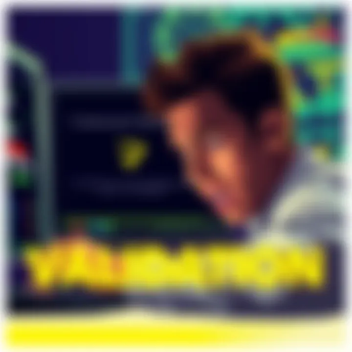A frustrated validator looking at a computer screen showing issues with the Pi Network wallet, with a yellow checkmark indicating problems.