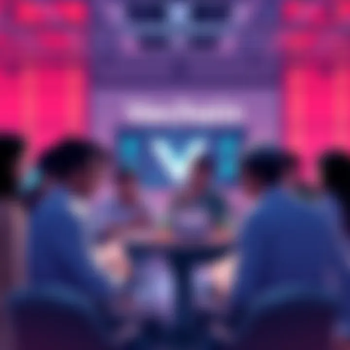People engaging in a discussion about Vechain's blockchain technology and recent upgrades
