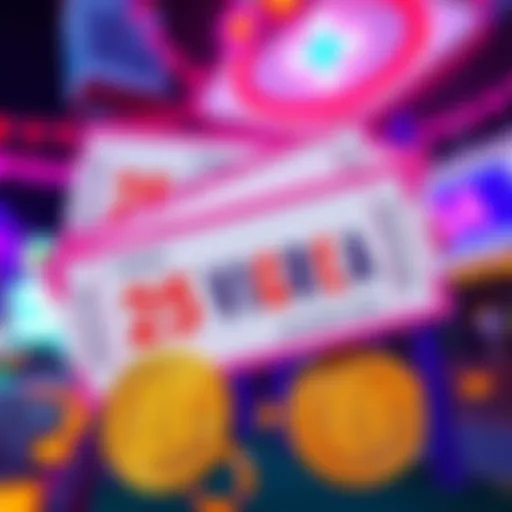 A vibrant graphic showing 25 tickets with Las Vegas imagery and two Bitcoin symbols, promoting a special giveaway.