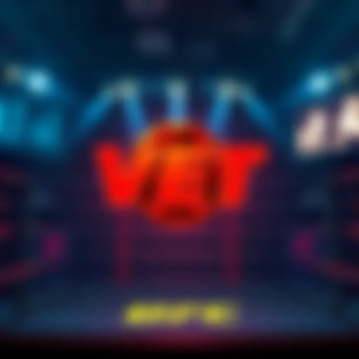 VET cryptocurrency logo with a UFC ring in the background representing market interest and growth
