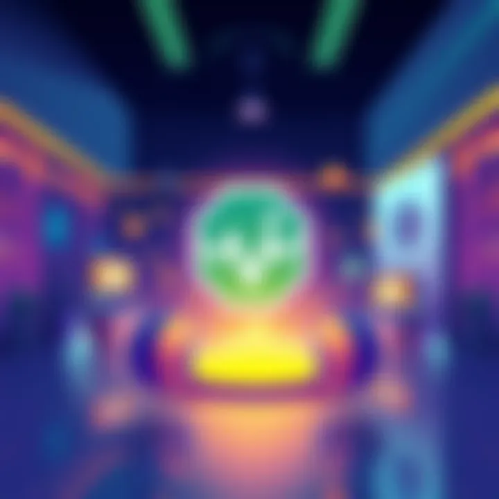 An illustration showing $VOOZ logo with icons representing payments and group hangouts in a bright, engaging style.
