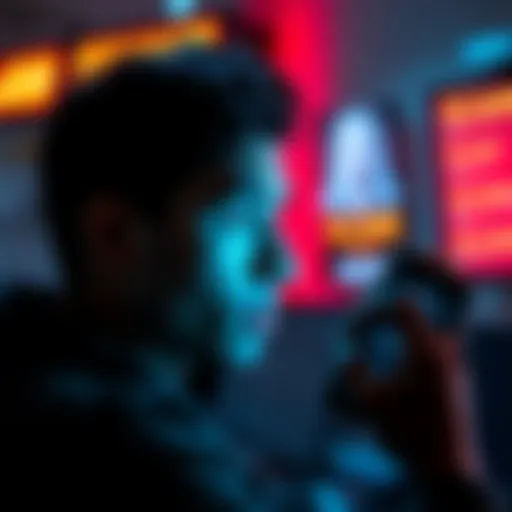 A person looks at a phone with multiple scam text messages displayed on the screen, concerned about safety.