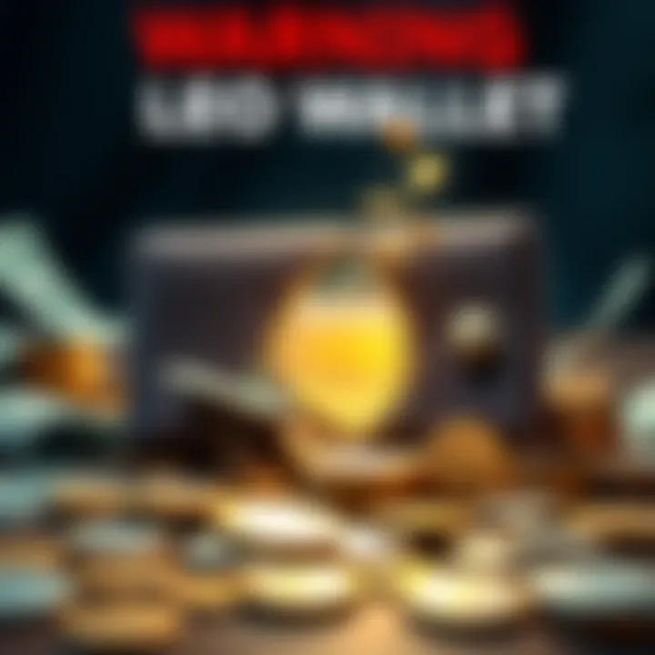 Graphic showing a broken wallet with cash and coins spilling out, symbolizing financial loss from scams