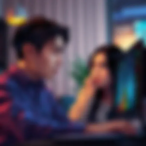 A woman looking puzzled at a computer screen showing Ronin Wallet transactions, concerned about finances versus game money