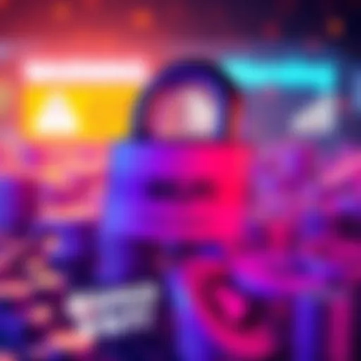 A warning sign with a lock symbol and tokens, indicating potential risks in the WLFI token sale.