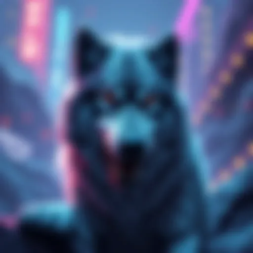 Graphic showing survey details for $WOLF holders with a prize announcement and community focus