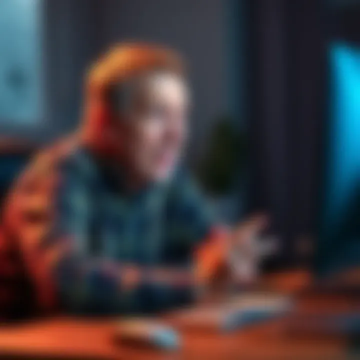 A frail individual sitting at a computer, looking anxious while trying to recover a locked Coinbase account for $15,000