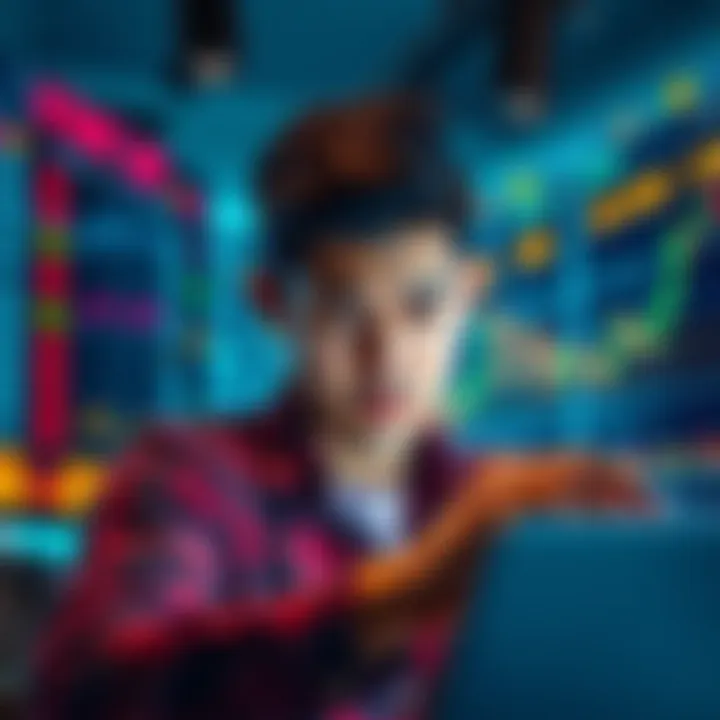 Concerned individual studying trading charts with a distressed expression