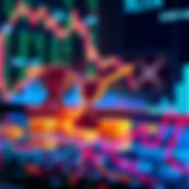 A graphic showing the comparison between XLM and XRP market caps, highlighting XLM's potential price at $4.14, with currency symbols and graphs.