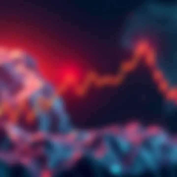 Graph showing XRP price falling below $3 with a bearish trend
