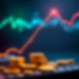 A graphic showing an upward trend line with XRP logo and coins, symbolizing potential price increase.