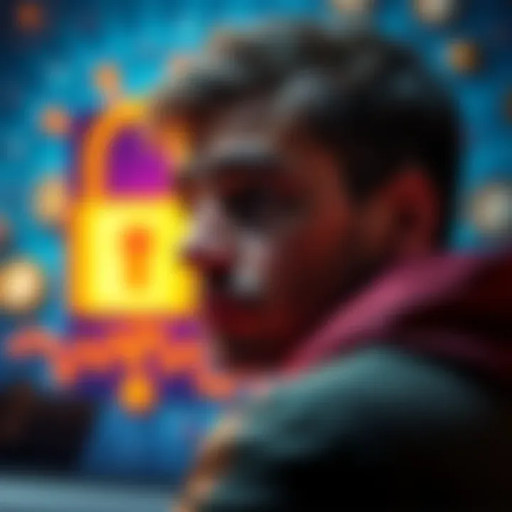 A person considering moving their XRP cryptocurrency to a cold wallet instead of keeping it on an exchange, with a visual of a secure wallet and digital coins in the background.