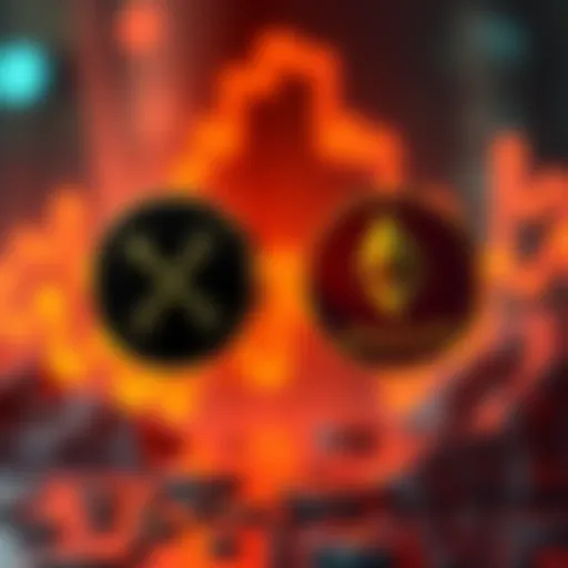 A visual comparison of XRP and Ethereum logos with market cap graphics