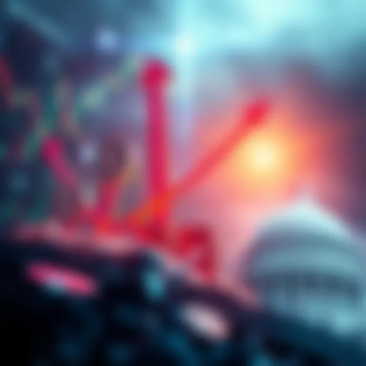 A graphic showing XRP coins rising with arrows, symbolizing growth and future potential, with a background of financial charts and a government building to represent political support.