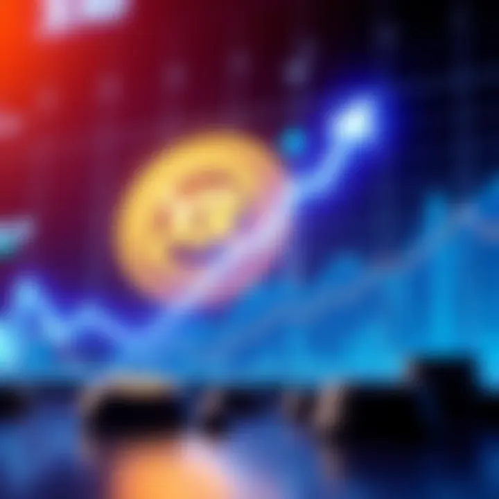 Chart showing a financial trend upward with XRP logo in the background, symbolizing wealth shift in investments