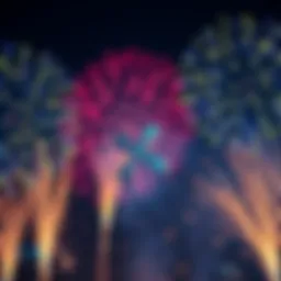A digital representation of XRP logo with fireworks in the background, symbolizing celebration and potential change in the crypto market.