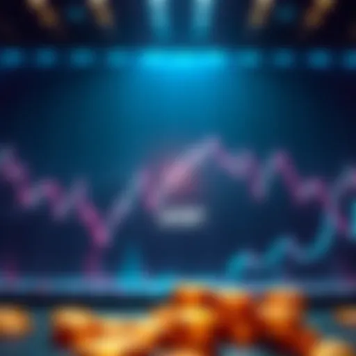 A visual representation showing the disconnect between XRP's high market cap and its low price, featuring a graph with fluctuating lines overlaid with currency symbols.