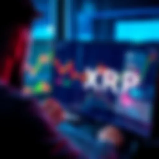 A person looking at a computer screen displaying a chart of XRP prices, showing concern about their investment decision.