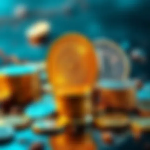 A visual comparison of XRP cryptocurrency and precious metals like gold and silver coins, representing investment choices.