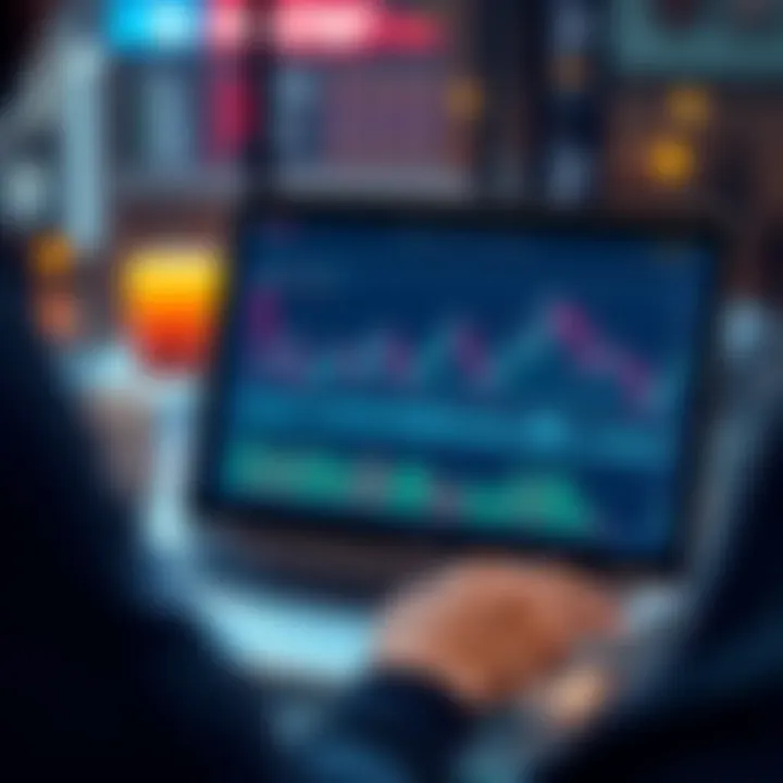 A person comparing XRP and XRPP ETF on a laptop screen, showing financial graphs and charts