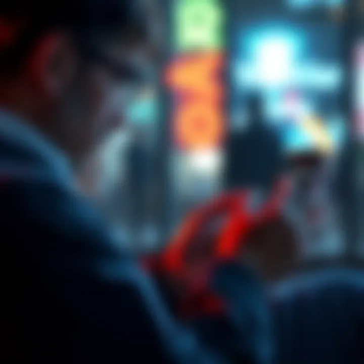 A person reading Yonatan's insightful post on a digital device, engaging with the content.