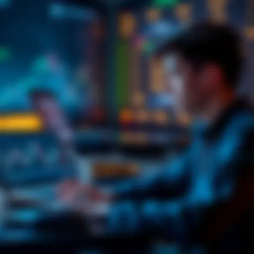 A young investor analyzing Ethereum charts and market trends on a laptop, looking optimistic about future growth.
