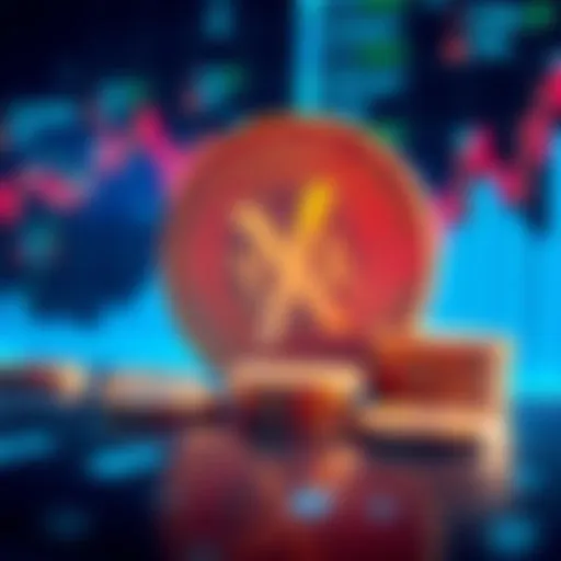 A visual representation of the YYAI Airwa Coin Exchange with coins and a digital trading platform background.