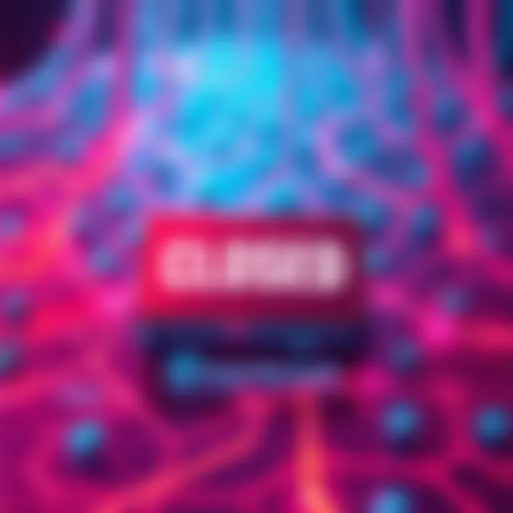 A digital illustration showing a closed sign over a blockchain with Starknet branding, symbolizing the shutdown of zkLend.
